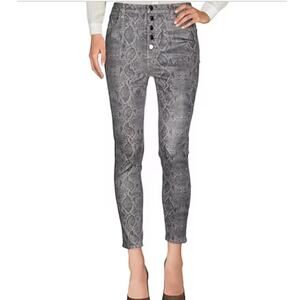 J Brand Women’s Lillie Coated Cigarette Pants Snakeskin Boa Size 29 Edgy Style